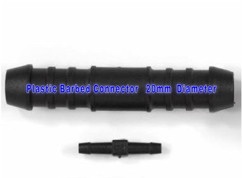 Barbed Pipe Connector 20mm Dia.